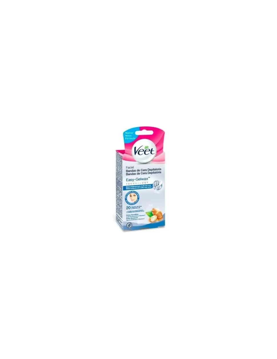 VEET Cera Fria Facial Piel Sensible 20 Bandas Flash Sale