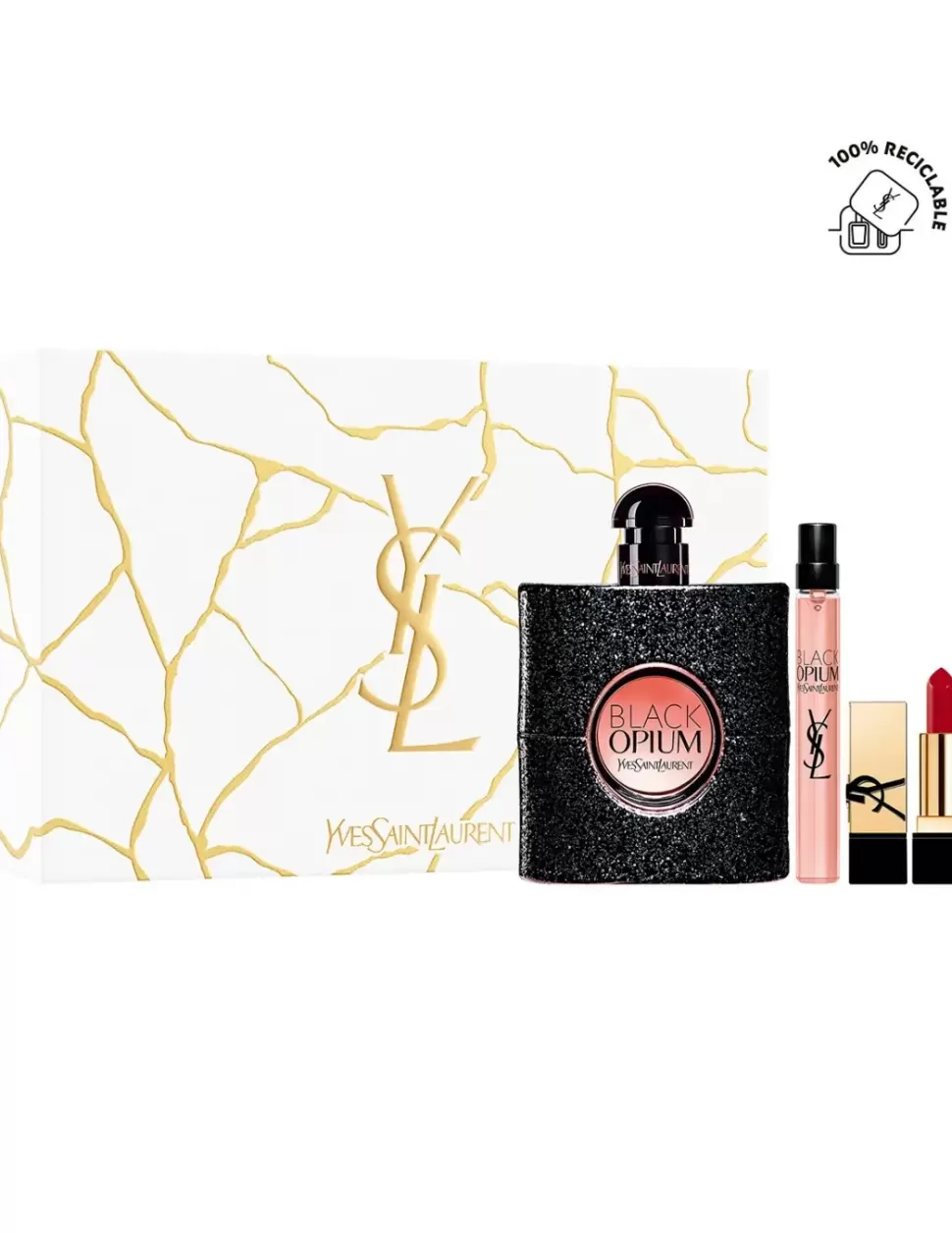 YVES SAINT LAURENT Cofre De Black Opium 90 Ml + 10 Ml + Mini Rouge Pur Couture Labial Store