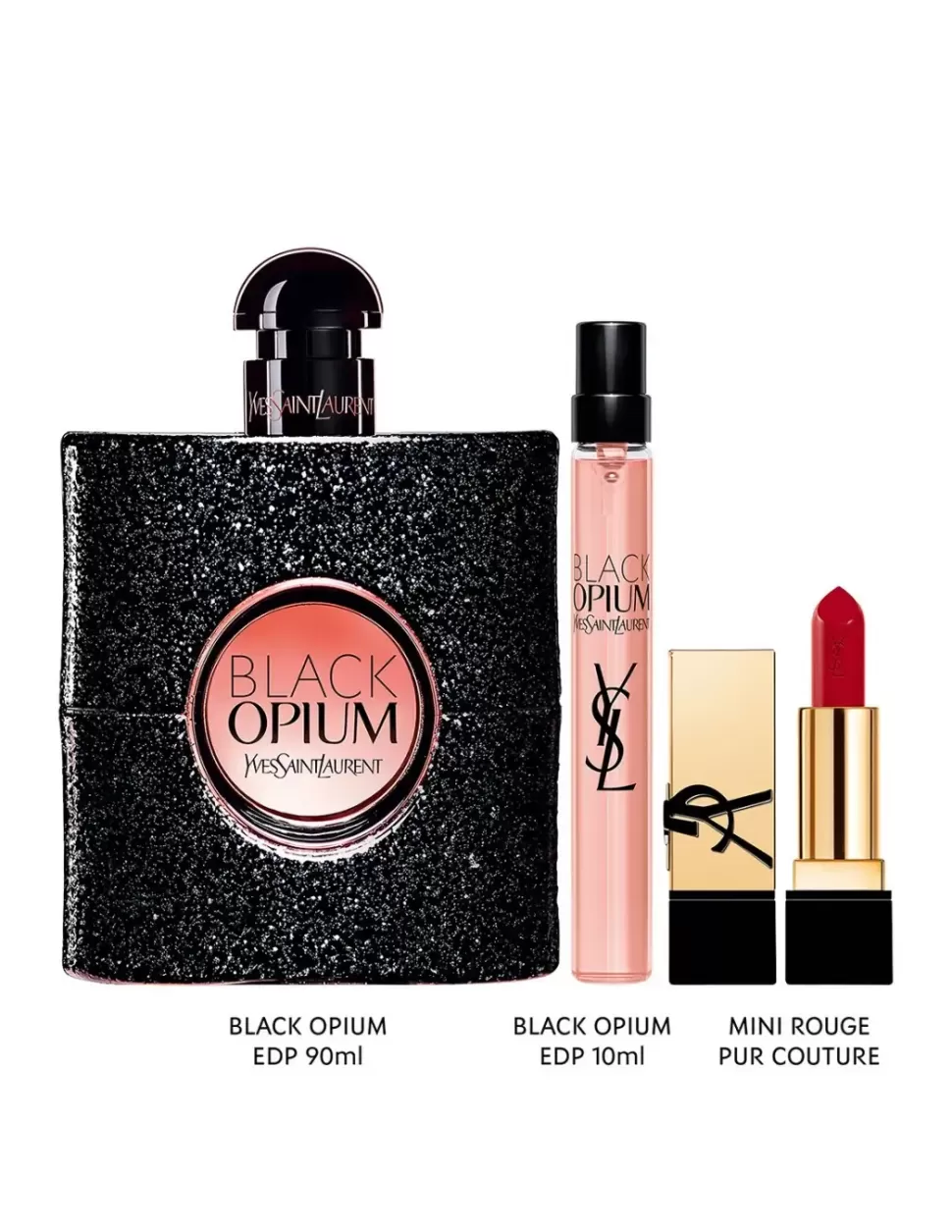YVES SAINT LAURENT Cofre De Black Opium 90 Ml + 10 Ml + Mini Rouge Pur Couture Labial Store