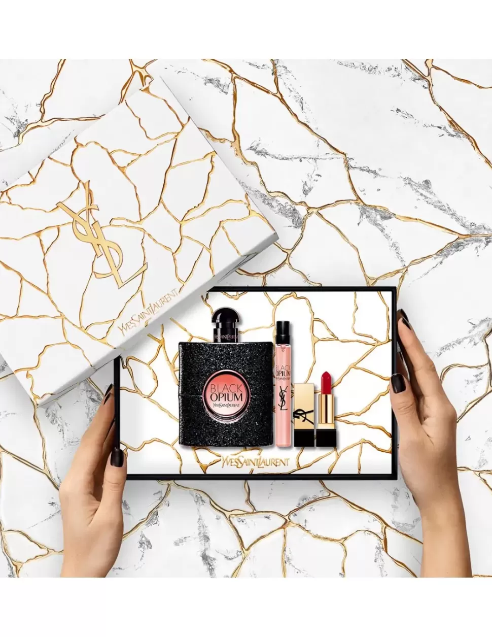 YVES SAINT LAURENT Cofre De Black Opium 90 Ml + 10 Ml + Mini Rouge Pur Couture Labial Store